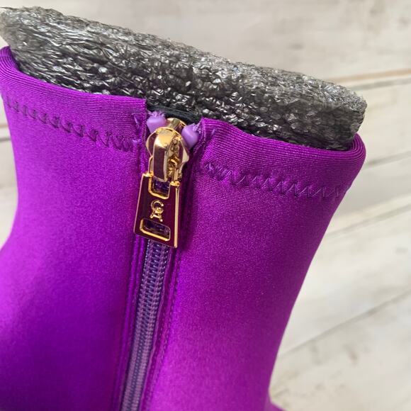 NWB Good American High Kickstand Ankle Booties in Purple Neoprene GA118SN-X - Picture 9 of 13